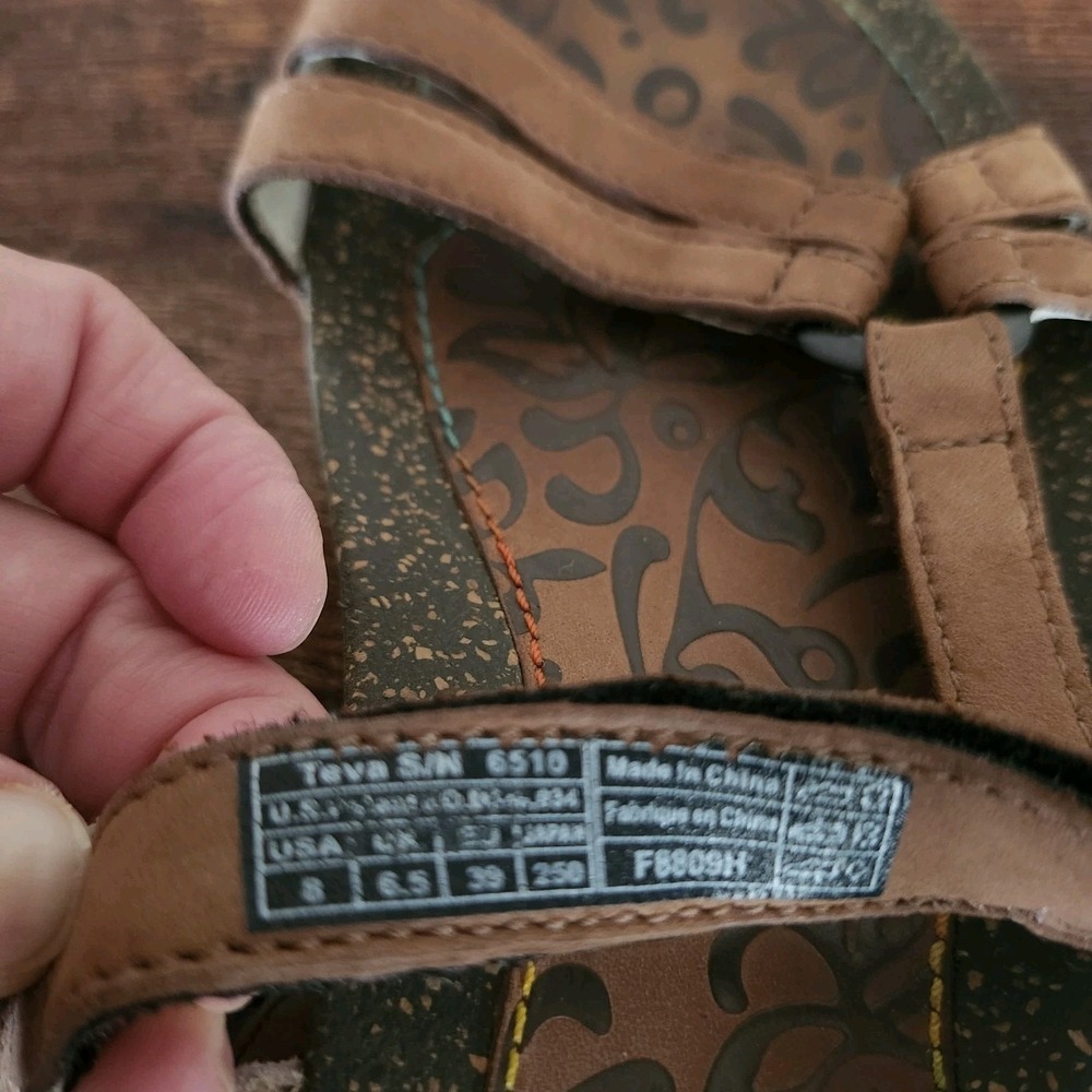 Teva Ventura Cork Sandals 8 Womens Brown Leather Outdoors Hiking Trail - Picture 5 of 5